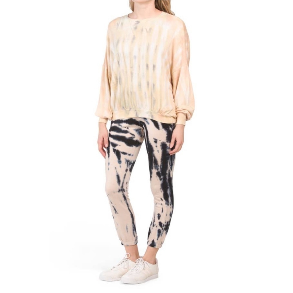 YOUNG FABULOUS AND BROKE Blue Safari Wash Tie Dye Jogger Sweatpants, Size Small